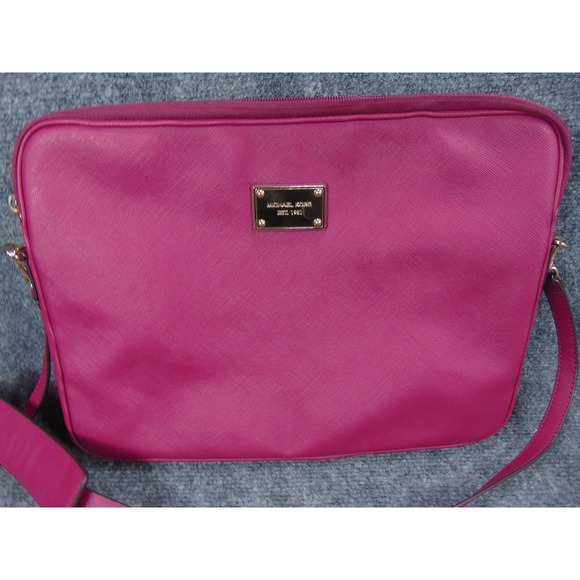 Michael Kors Crossbody Bag Womens Pink Solid Saffiano Leather Messenger Luxury - Picture 7 of 16